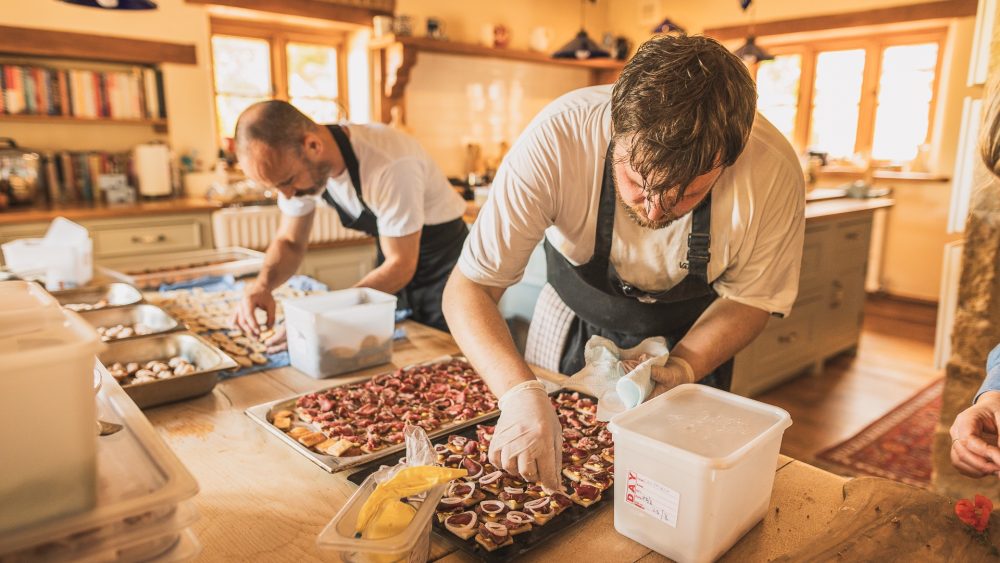 Bristol chef prepares an autumn canape menu for a wedding